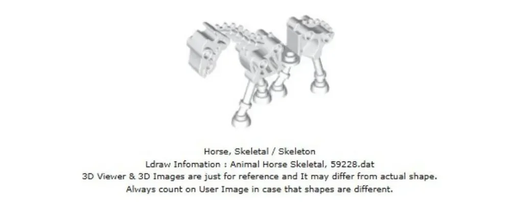 LEGO® Part 59228 - Horse, Skeletal / Skeleton